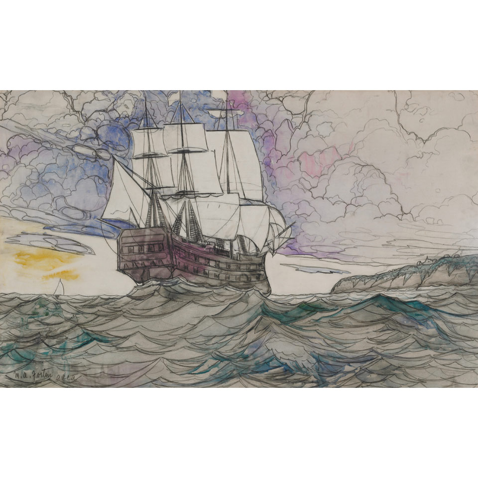 Appraisal: MARC-AURELE FORTIN A R C A SAILING SHIP OFF THE