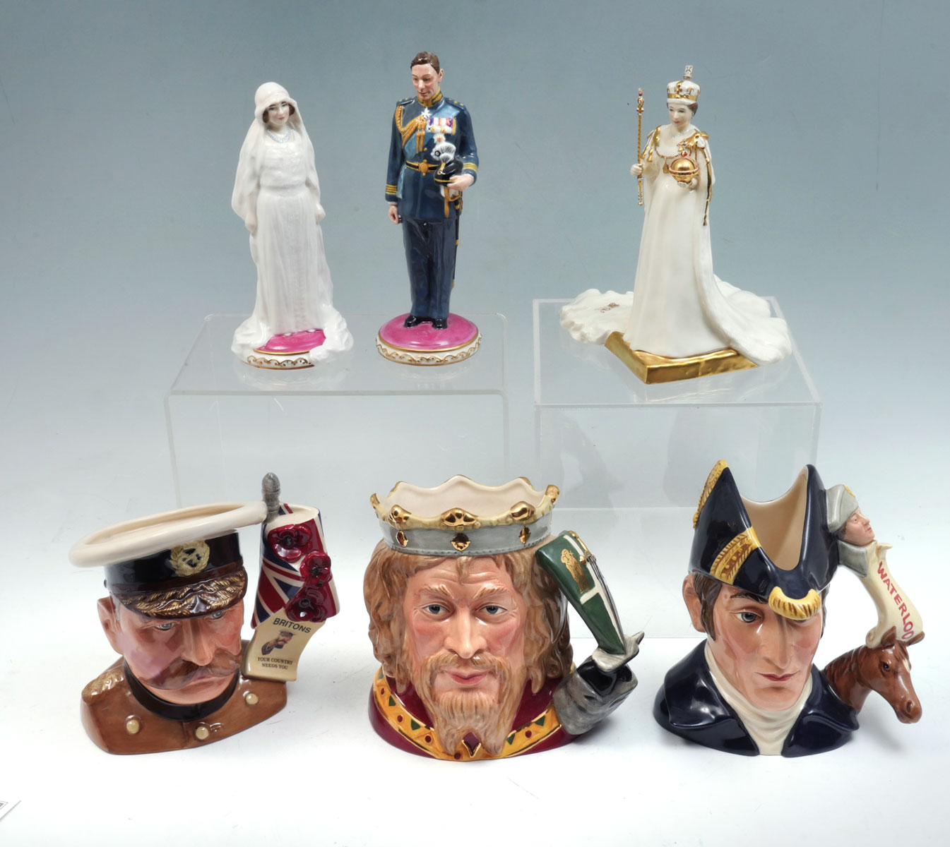 Appraisal: PC ROYAL DOULTON ENGLISH ROYALTY FIGURINES Royal Doulton figure of