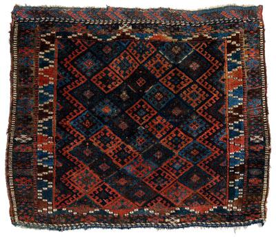 Appraisal: Tribal rug diagonal bands of diamonds with hooked interior elements