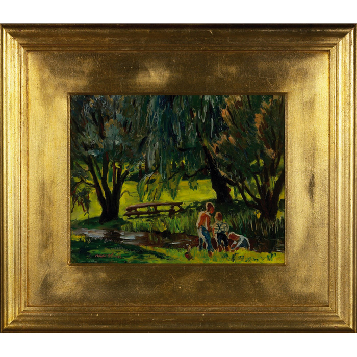 Appraisal: Mildred Young Olmes American b Park Willows oil on canvas