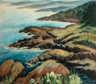 Appraisal: ILAH MARIAN KIBBEY - ARTIST'S BOARD OIL Titled 'A Coastal