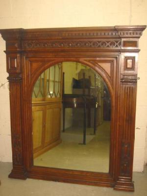 Appraisal: A VICTORIAN OAK PIER GLASS with moulded and dentil cornice