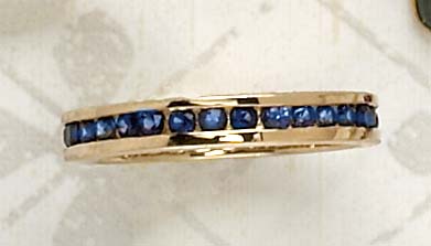 Appraisal: SAPPHIRE ETERNITY RING k yellow gold eternity band with thirty