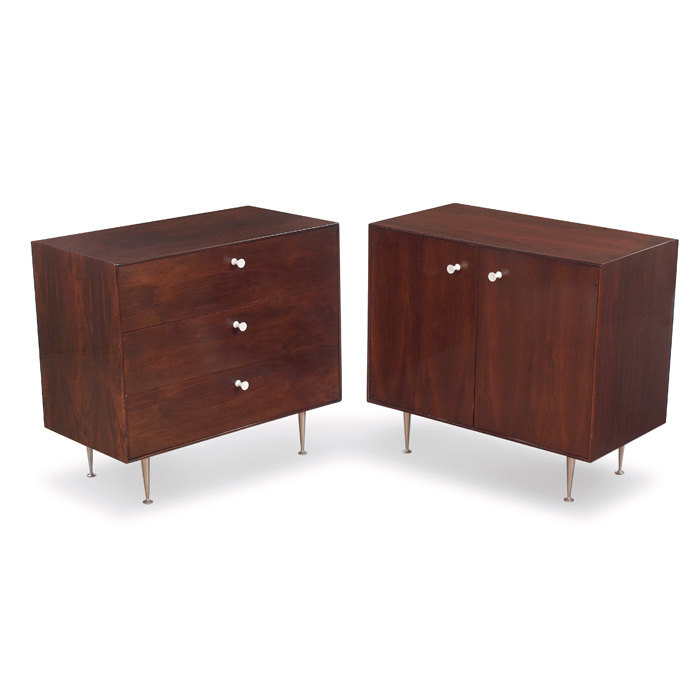 Appraisal: George Nelson Thin Edge cabinets pair by Herman Miller rosewood