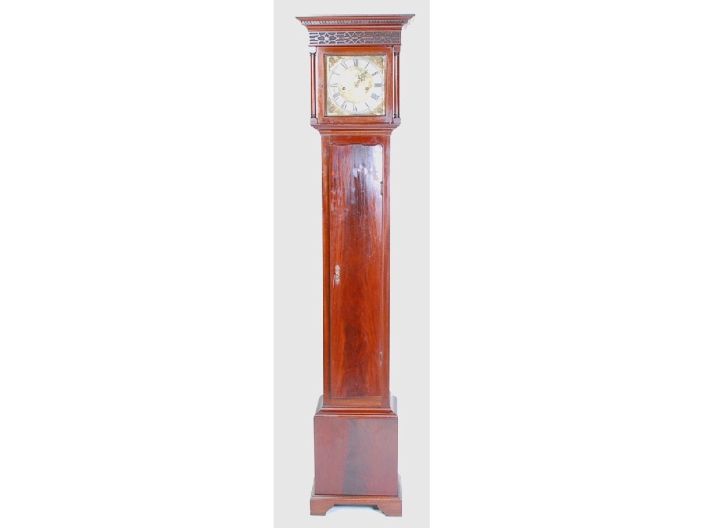 Appraisal: EARLY TH CENTURY MAHOGANY 'GRANDMOTHER' LONGCASE CLOCK RETAILED BY RUSSELLS