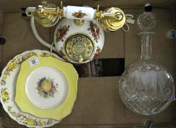 Appraisal: Royal Albert Old Coutry Roses Telephone Cut Glass Decanter and