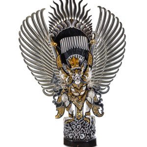 Appraisal: A Monumental Thai Painted and Parcel Gilt Garuda th Century