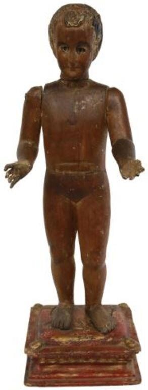 Appraisal: Santo figure Christ Child th c carved wood with paint