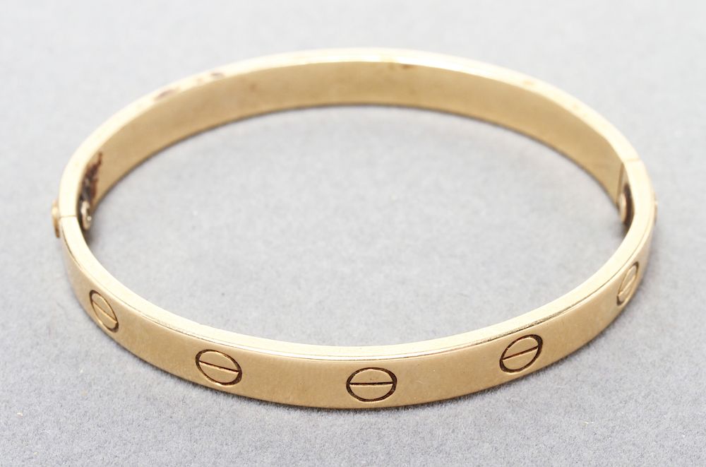 Appraisal: Cartier K Yellow Gold Love Bangle Bracelet Cartier K yellow