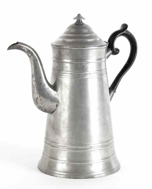 Appraisal: Providence Rhode Island pewter coffee pot ca bearing the touch