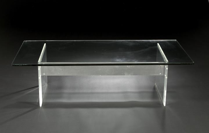 Appraisal: Art Deco Revival Glass and Lucite Cocktail Table third quarter