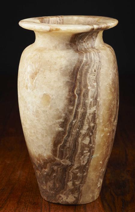 Appraisal: ROMAN STYLE ALABASTER VASE TH CENTURY the ovoid sides with