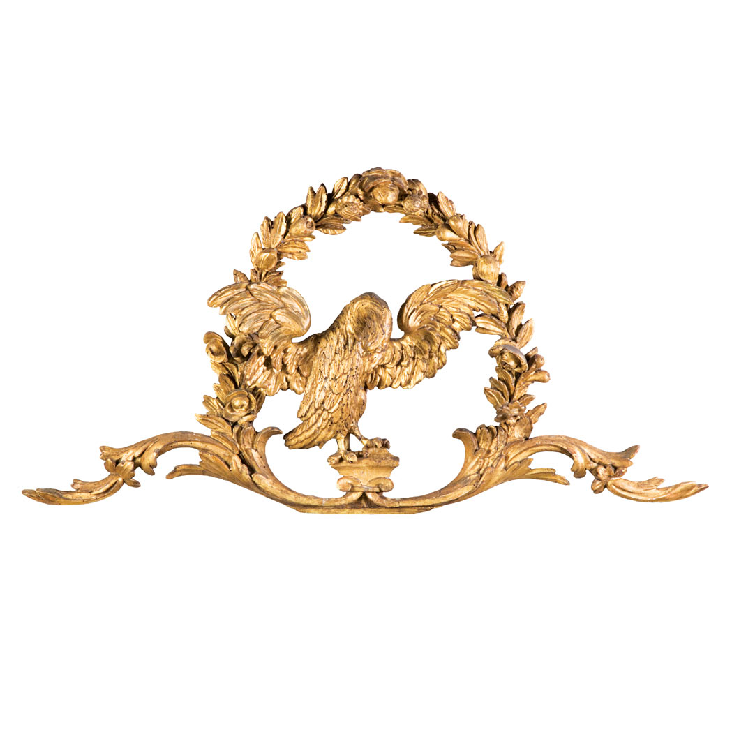 Appraisal: Italian Neoclassical Gilt-Wood Crest Circa Carved as an eagle within