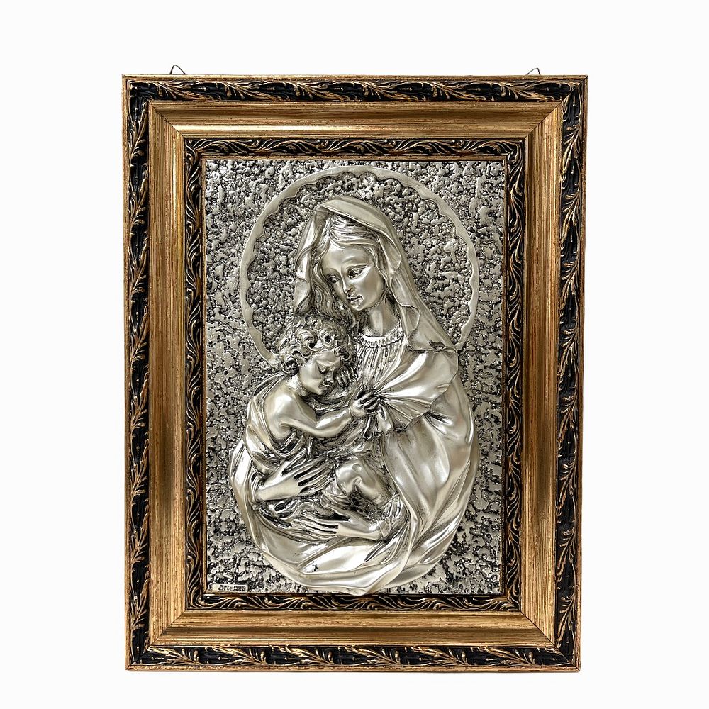 Appraisal: Sterling Silver Plaque of The Virgin Mary Sterling Silver Plaque