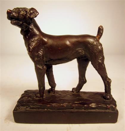 Appraisal: Paul Herzel - bronze figure of a dog