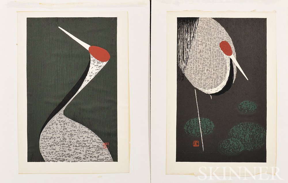 Appraisal: Two Kaoru Kawano - Woodblock Prints Japan one depicting a