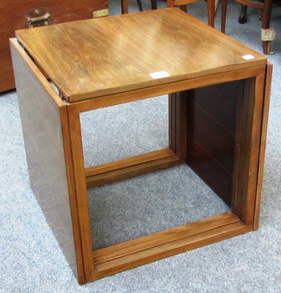 Appraisal: A th century nest of three hardwood cuboid occasional tables