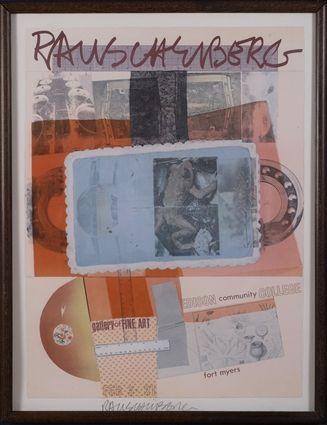 Appraisal: ROBERT RAUSCHENBERG - EDISON COLLAGE GALLERY POSTER Offset lithograph signed