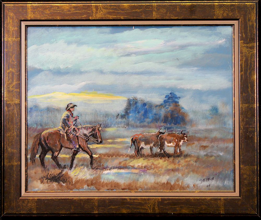 Appraisal: Jerry Devane Double Sided Florida Painting Jerry Devane Double Sided