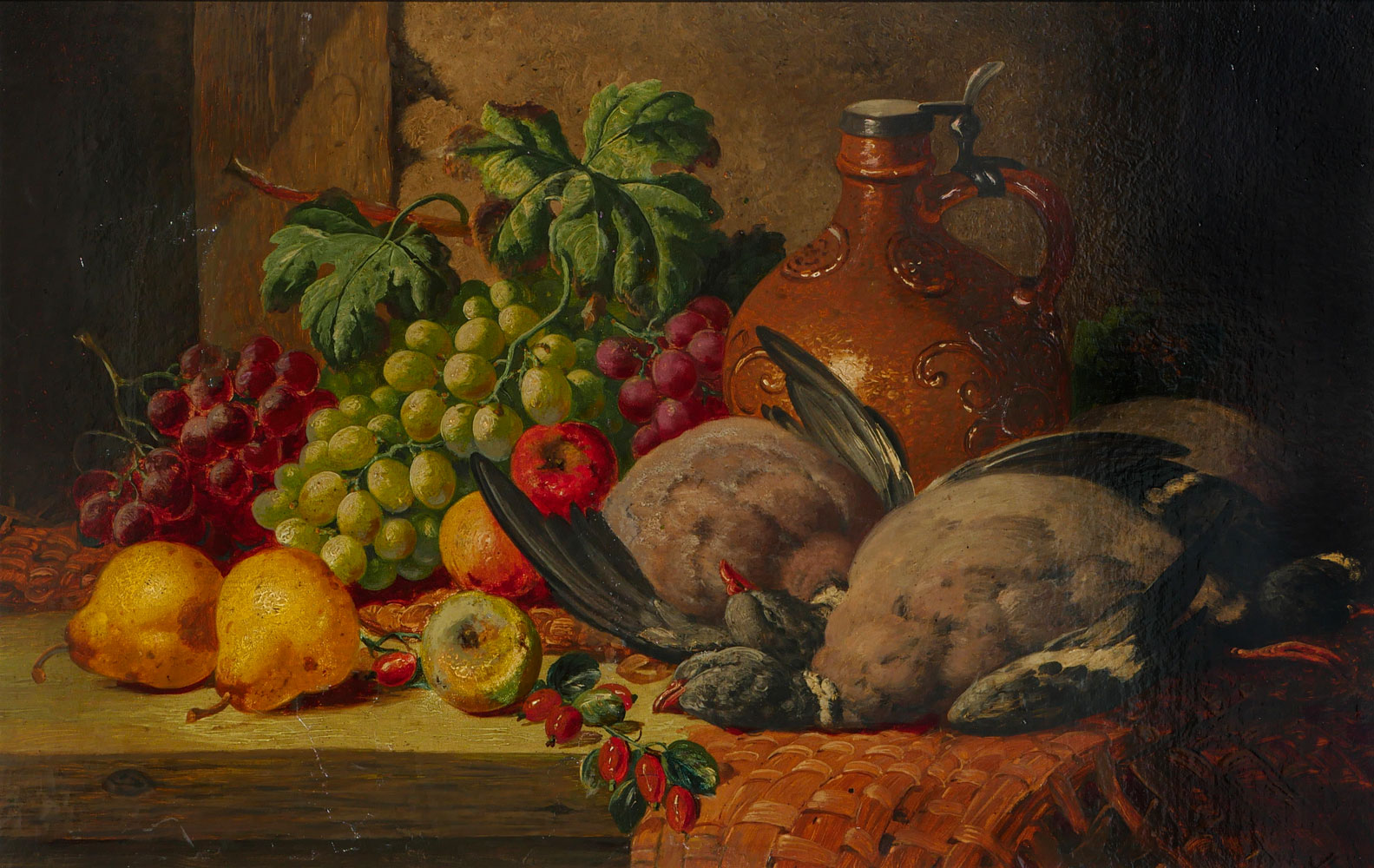 Appraisal: FINELY DETAILED STILL LIFE PAINTING Oil Canvas Laid on Board