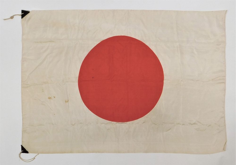 Appraisal: Japanese Flag Japan C s- s White silk meatball flag