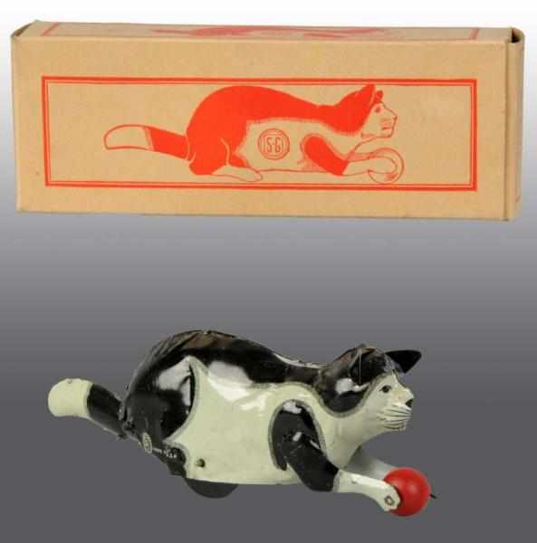 Appraisal: Tin S G Cat Wind-Up Toy Description Working Marked S