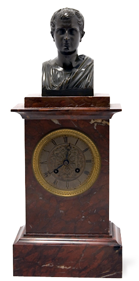 Appraisal: Neoclassical Style Rouge Marble and Bronze Mantel Clock Estimate -