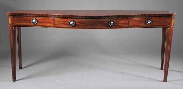 Appraisal: A George III Inlaid Mahogany Sideboard Table in the Hepplewhite