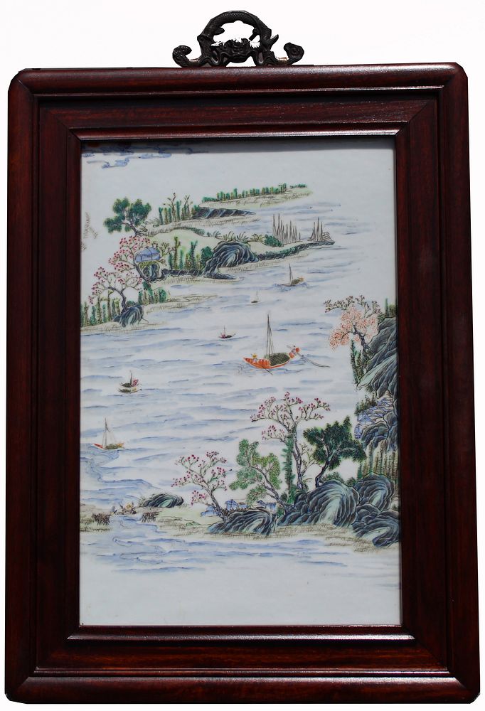 Appraisal: Exceptional Chinese Famille Rose Porcelain Plaque Exceptional Chinese Famille Rose