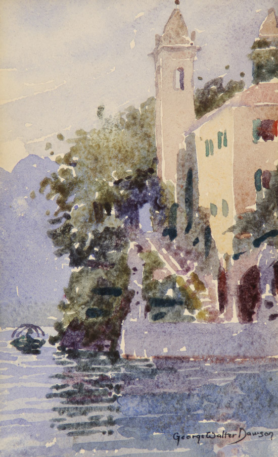 Appraisal: George Walter Dawson American - Villa on Lake Como Signed