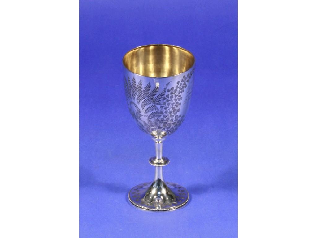 Appraisal: A VICTORIAN GOBLET engraved with an agricultural presentation inscription and