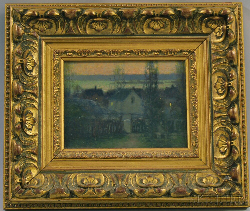 Appraisal: Attributed to Arthur Vidal Diehl American - Houses at Dusk