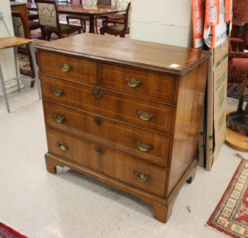 Appraisal: GEORGE III STYLE MAHOGANY BACHELOR'S CHEST English th century having