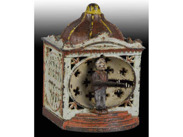 Appraisal: Cast Iron Halls Liliput Mechanical Bank Description paint Original trap