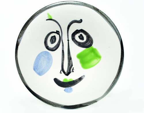 Appraisal: PABLO PICASSO Face No Glazed terre de fa ence plate