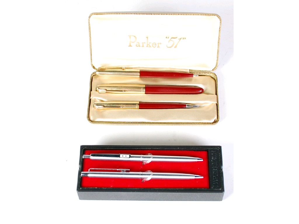 Appraisal: BOXED PARKER ' ' FOUNTAIN PEN AND PROPELLING PENCIL with