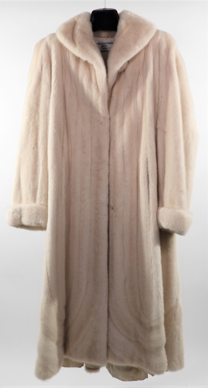 Appraisal: TOLCHINSKY FURS WHITE FUR COAT White fur coat with hook