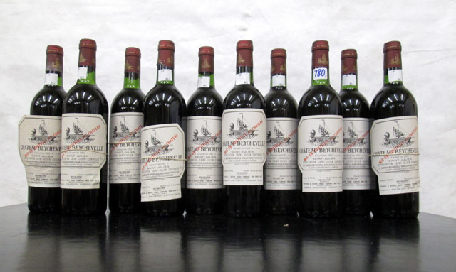 Appraisal: TEN BOTTLES OF FRENCH RED BORDEAUX WINE Chateau Beychevelle Saint-Julien