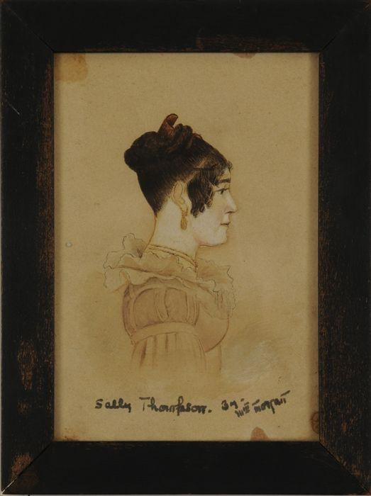 Appraisal: PORTRAIT OF SALLY THOMPSON Watercolor on paper x in inscribed