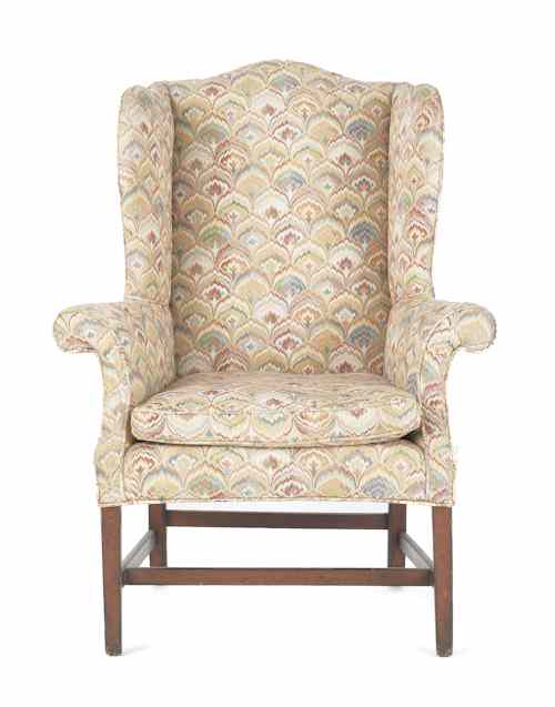 Appraisal: George III mahogany wing chair ca