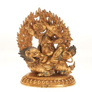 Appraisal: Himalayan gilt bronze deity Himalayan gilt bronze deity th th