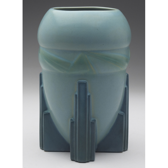 Appraisal: Roseville Futura vase blue with a green geometric design and