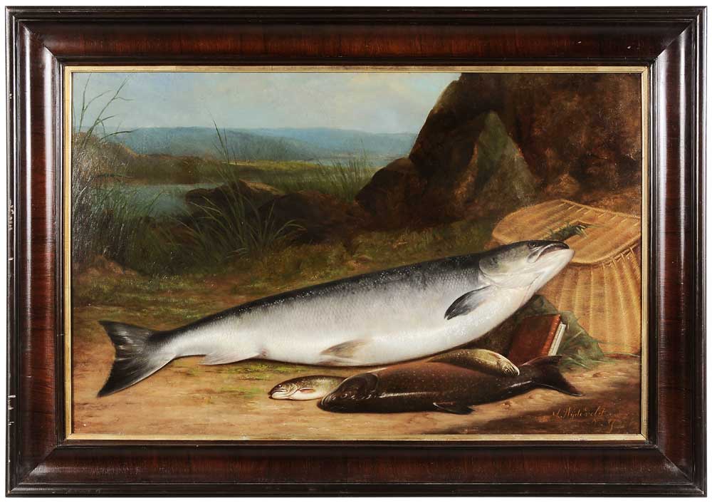 Appraisal: Arnoud W develd American - Nature Mort Fish by a