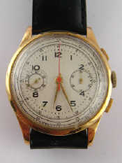 Appraisal: A yellow metal tests carat gold Swiss chronograph Gent's wristwatch