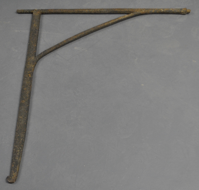 Appraisal: - Wrought iron fireplace crane th c h x l