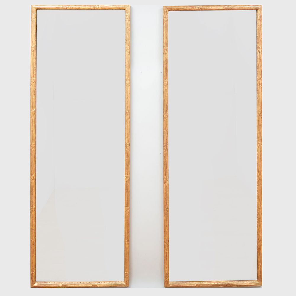 Appraisal: Pair of Modern Giltwood Mirrors Each mirror plate within a