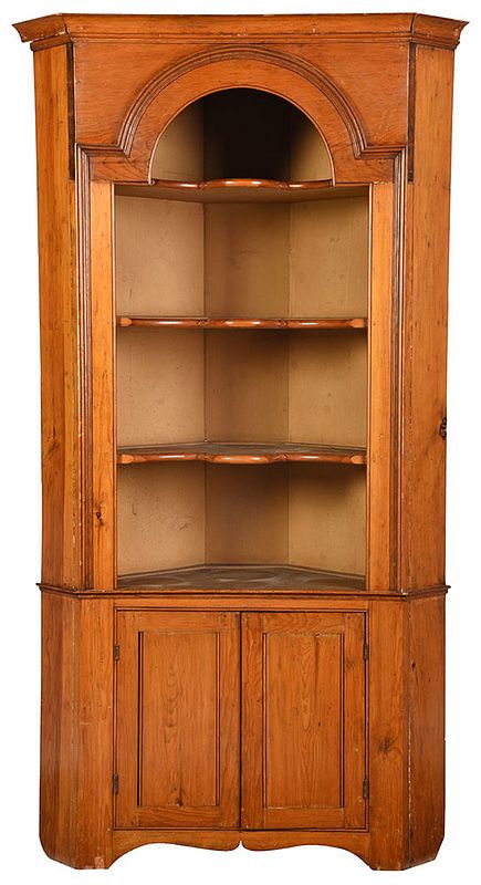 Appraisal: American Chippendale Pine Corner Cupboard late th century white pine