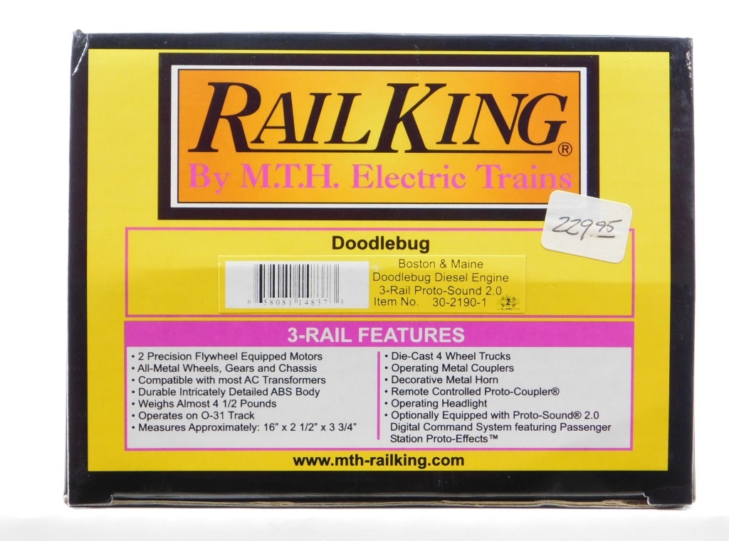 Appraisal: MTH RAIL KING BOSTON MAINE DOODLEBUG DIESEL ENGINE United States