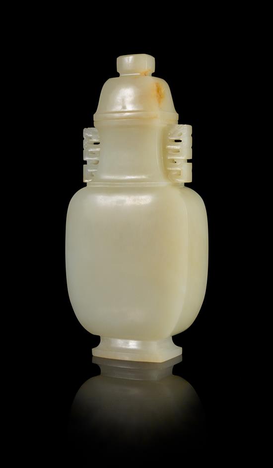 Appraisal: Sale Lot A White Jade Covered Vase qing dynasty of