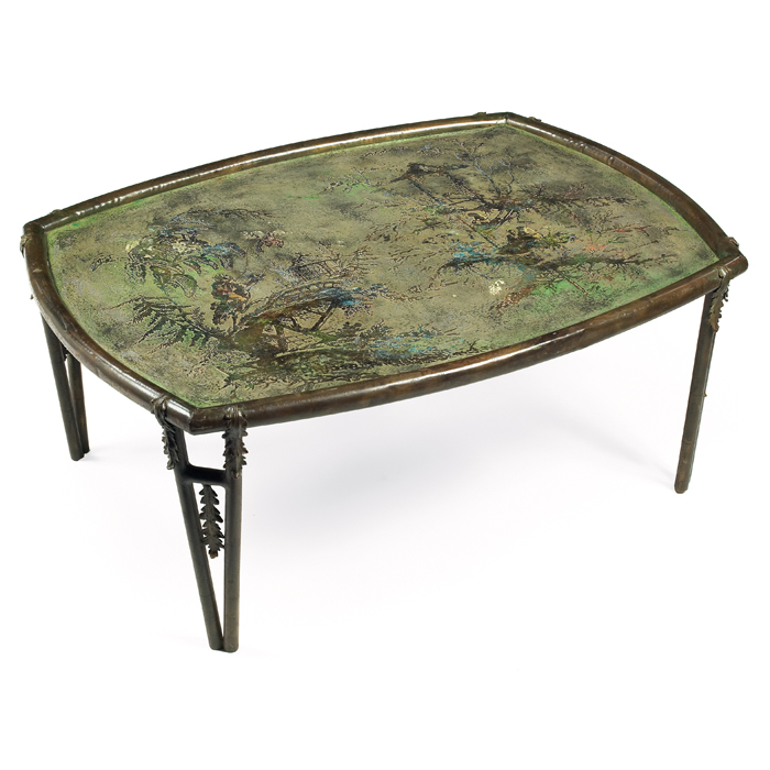 Appraisal: Philip Kelvin LaVerne ''La Fleur'' coffee table rectangular top with